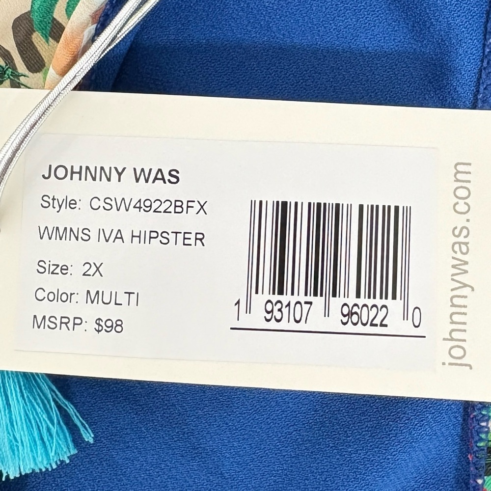 Johnny Was Iva Hipster bikini bottom in a mixed floral and animal print 2X - Picture 4 of 6